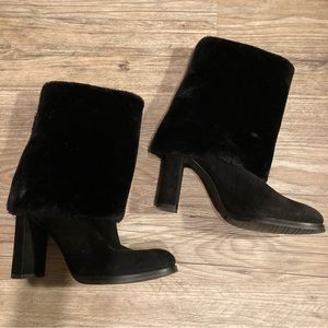Stuart Weitzman Fur Heeled Boots